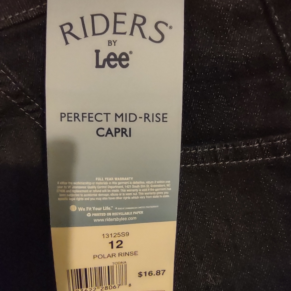 NWT Lee Riders Capri Slender Stretch Size 12 - Picture 7 of 9